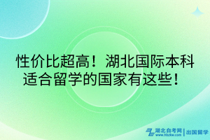 性價比超高！湖北國際本科適合留學的國家有這些！