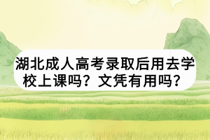 湖北成人高考錄取后用去學(xué)校上課嗎？文憑有用嗎？