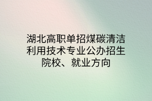 湖北高職單招煤碳清潔利用技術(shù)專業(yè)公辦招生院校、就業(yè)方向