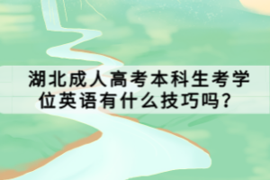 湖北成人高考本科生考學(xué)位英語(yǔ)有什么技巧嗎？