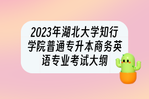 2023年湖北大學(xué)知行學(xué)院普通專升本?商務(wù)英語專業(yè)考試大綱