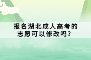 報(bào)名湖北成人高考的志愿可以修改嗎？