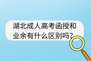 湖北成人高考函授和業(yè)余有什么區(qū)別嗎？