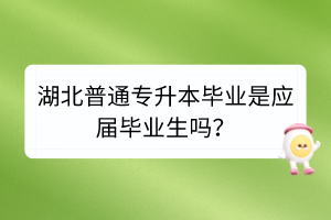 湖北普通專(zhuān)升本畢業(yè)是應(yīng)屆畢業(yè)生嗎？