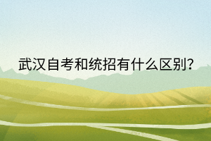 武漢自考和統(tǒng)招有什么區(qū)別？