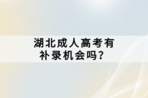 湖北成人高考有補(bǔ)錄機(jī)會(huì)嗎？
