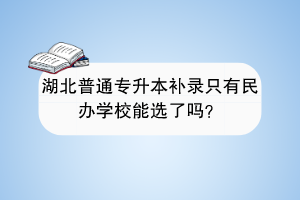 湖北普通專升本補(bǔ)錄只有民辦學(xué)校能選了嗎？