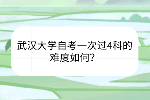 武漢大學(xué)自考一次過(guò)4科的難度如何？