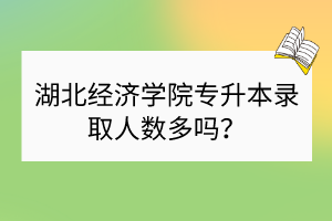 湖北經(jīng)濟學院專升本錄取人數(shù)多嗎？