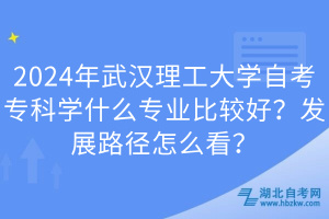 2024年武漢理工大學(xué)自考?？茖W(xué)什么專業(yè)比較好？發(fā)展路徑怎么看？