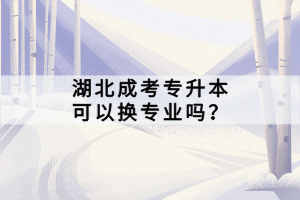 湖北成考專升本可以換專業(yè)嗎？
