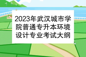 2023年武漢城市學院普通專升本環(huán)境設計專業(yè)考試大綱
