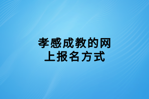 孝感成教的網(wǎng)上報(bào)名方式