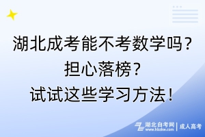 湖北成考能不考數(shù)學(xué)嗎？擔(dān)心落榜？試試這些學(xué)習(xí)方法！