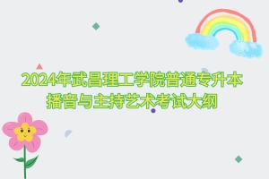2024年武昌理工學(xué)院普通專(zhuān)升本播音與主持藝術(shù)考試大綱