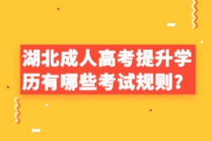 湖北成人高考提升學(xué)歷有哪些考試規(guī)則？