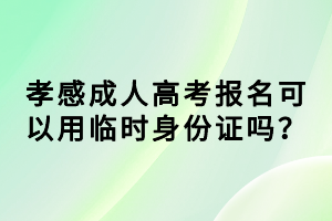 孝感成人高考報名可以用臨時身份證嗎？