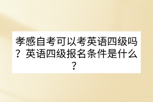孝感自考可以考英語四級嗎？英語四級報名條件是什么？