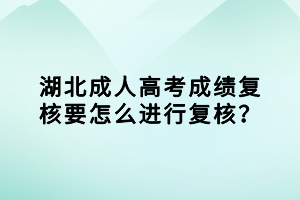 湖北成人高考成績復(fù)核要怎么進(jìn)行復(fù)核？