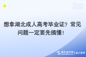 想拿湖北成人高考畢業(yè)證？常見(jiàn)問(wèn)題一定要先搞懂！