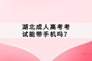 湖北成人高考考試能帶手機嗎？