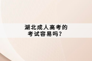 湖北成人高考的考試容易嗎？
