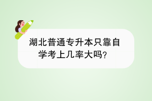 湖北普通專升本只靠自學(xué)考上幾率大嗎？