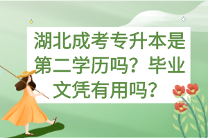 湖北成考專升本是第二學(xué)歷嗎？畢業(yè)文憑有用嗎？