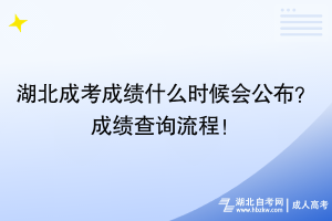 湖北成考成績什么時候會公布？成績查詢流程！