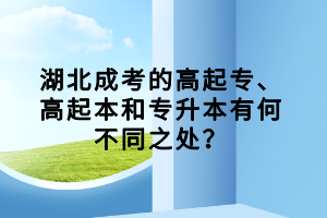 湖北成考的高起專、高起本和專升本有何不同之處？