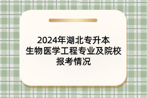 2024年湖北專(zhuān)升本生物醫(yī)學(xué)工程專(zhuān)業(yè)及院校報(bào)考情況