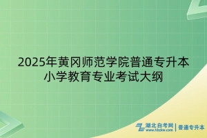 2025年黃岡師范學(xué)院普通專升本小學(xué)教育專業(yè)考試大綱