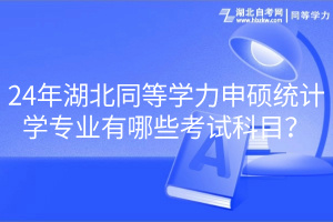 24年湖北同等學力申碩統(tǒng)計學專業(yè)有哪些考試科目？