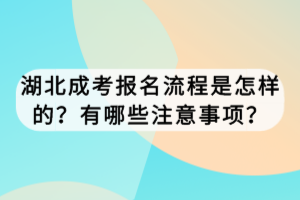 湖北成考報(bào)名流程是怎樣的？有哪些注意事項(xiàng)？
