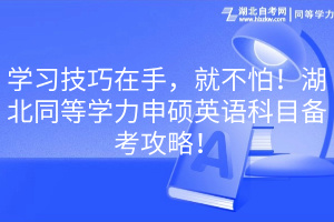 學(xué)習(xí)技巧在手，就不怕！湖北同等學(xué)力申碩英語科目備考攻略！