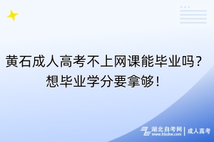 黃石成人高考不上網(wǎng)課能畢業(yè)嗎？想畢業(yè)學分要拿夠！