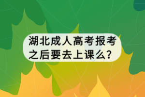 湖北成人高考報(bào)考之后要去上課么？