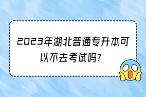 2023年湖北普通專升本可以不去考試嗎？