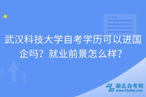 武漢科技大學(xué)自考學(xué)歷可以進(jìn)國企嗎？就業(yè)前景怎么樣？