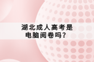 湖北成人高考是電腦閱卷嗎？
