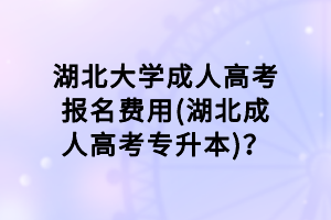 湖北大學(xué)成人高考報(bào)名費(fèi)用(湖北成人高考專升本)？