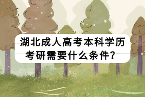 湖北成人高考本科學歷考研需要什么條件？