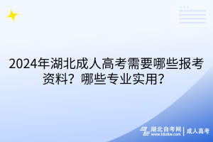 2024年湖北成人高考需要哪些報考資料？哪些專業(yè)實用？