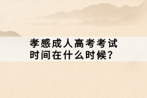 孝感成人高考考試時(shí)間在什么時(shí)候？