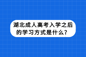 湖北成人高考入學(xué)之后的學(xué)習方式是什么？
