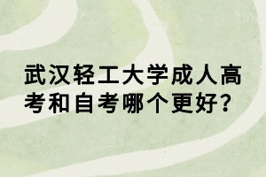 武漢輕工大學(xué)成人高考和自考哪個更好？