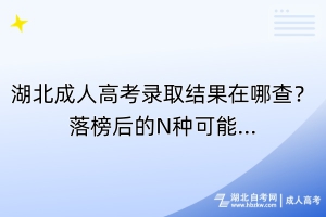 湖北成人高考錄取結(jié)果在哪查？落榜后的N種可能...