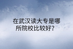 在武漢讀大專是哪所院校比較好？