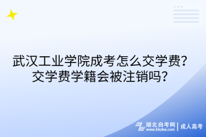 武漢工業(yè)學院成考怎么交學費？交學費學籍會被注銷嗎？