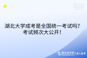湖北大學(xué)成考是全國統(tǒng)一考試嗎？考試頻次大公開！